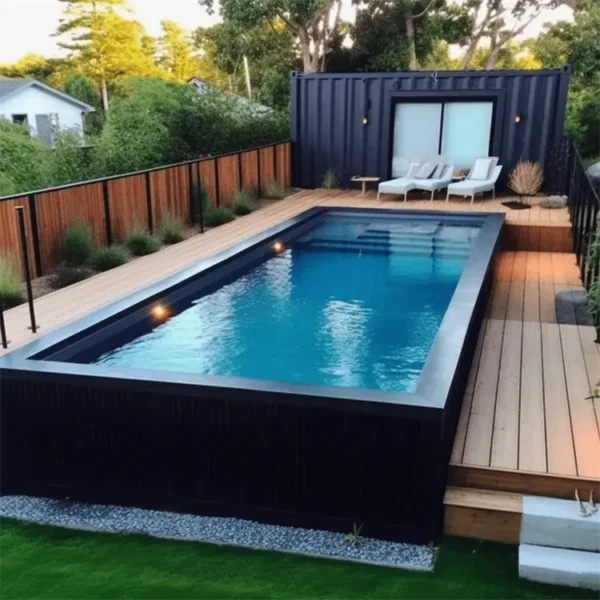 Piscina de contenedor de 20 pies con pared interior